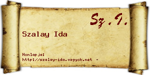 Szalay Ida névjegykártya
